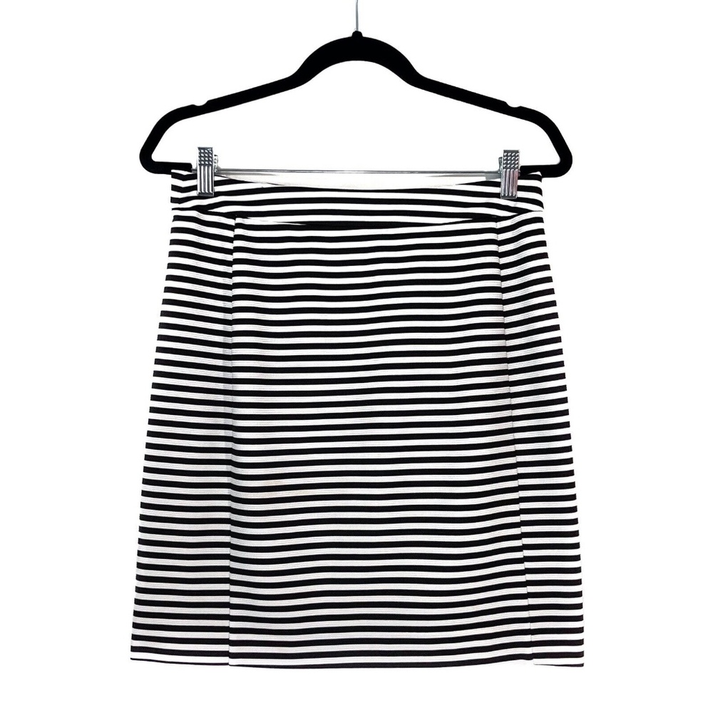 41 Hawthorn Women’s Size Medium Black White Striped Print Walt Zip Mini Skirt - Picture 2 of 9